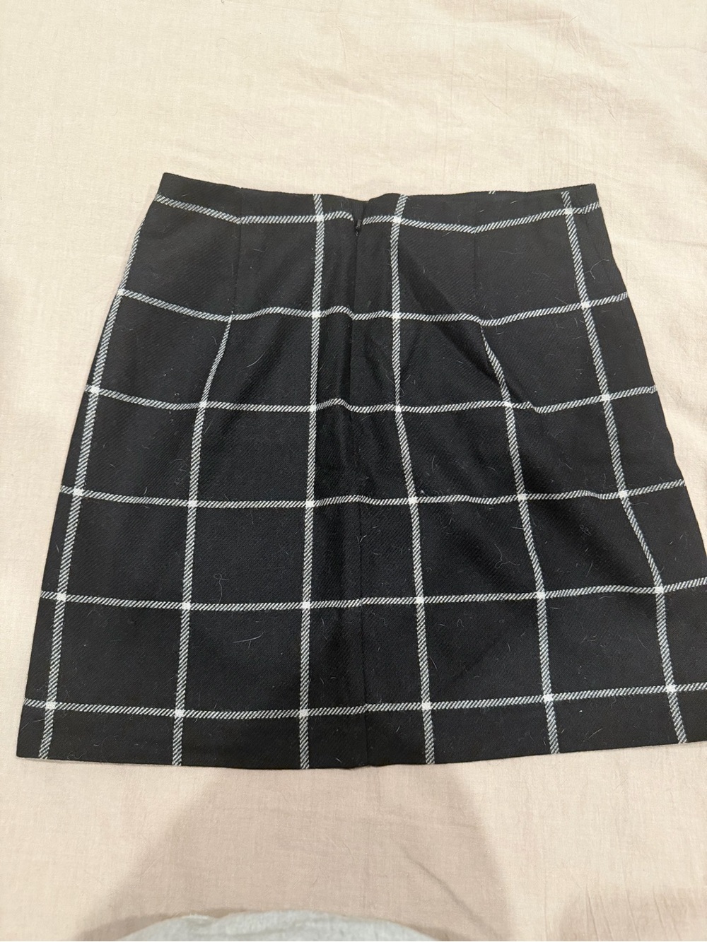 Madewell Black Windowpane A-Line Skirt